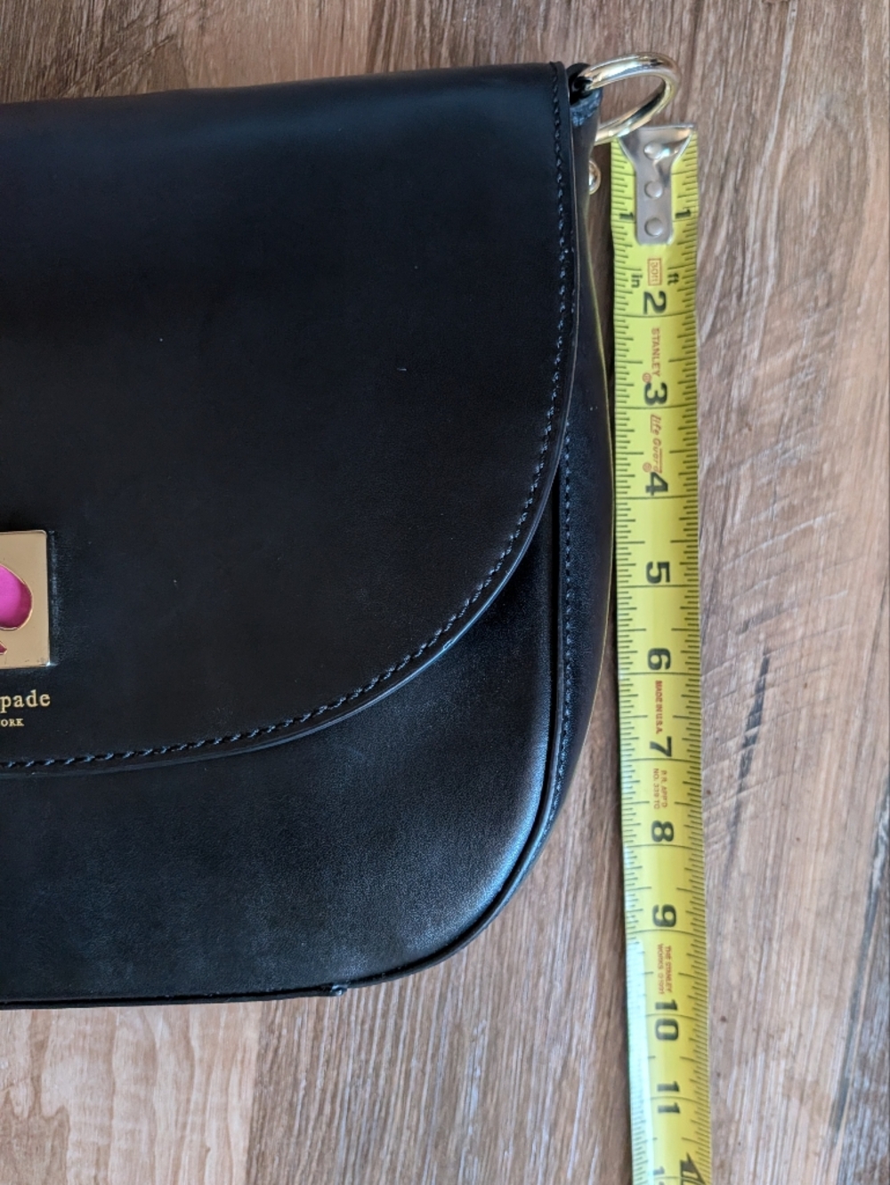 Kate Spade Nicola Medium Flap Shoulder Bag - Black & Pink - Picture 8 of 8